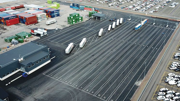 Titan och Modus vann upphandlingen - Belysning av ny terminalyta hos HallandsHamnar Halmstad AB