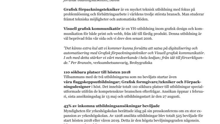Nya utbildningar till Brobygrafiska - Visuell grafisk kommunikatör och Grafisk förpackningstekniker