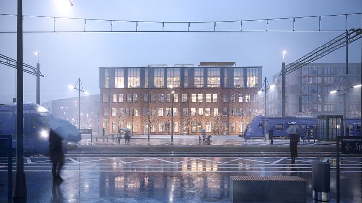 Kävlinges nya medborgarhus, vy från perrongen