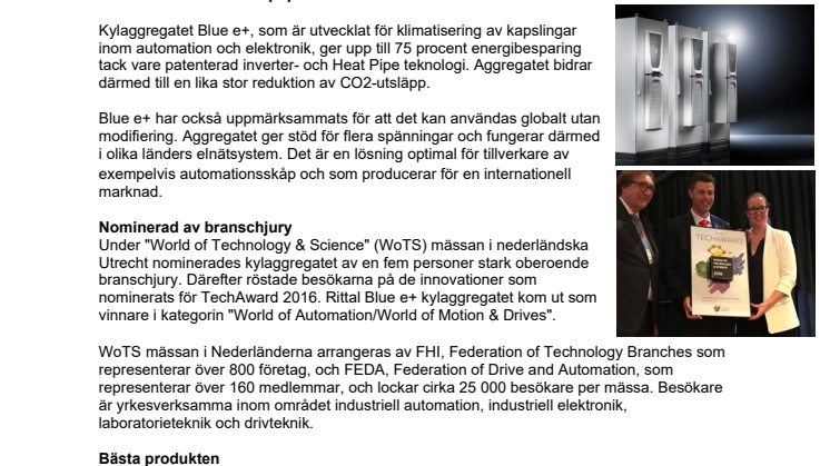 Energieffektiva kylaggregatet Blue e+ vinner igen