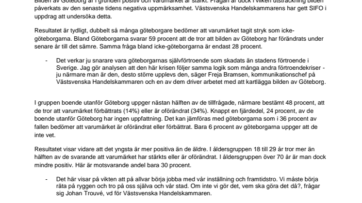 Tron på varumärket Göteborg sämst på hemmaplan