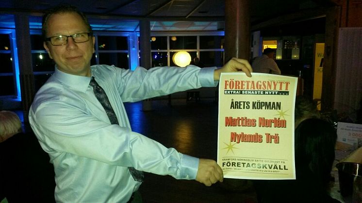 Mattias Norlén, Nylands Trä Woody Bygghandel, Årets Köpman i Kramfors kommun!