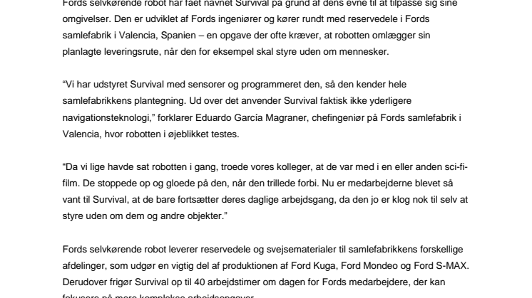 Fords selvkørende robot letter arbejdsgangen