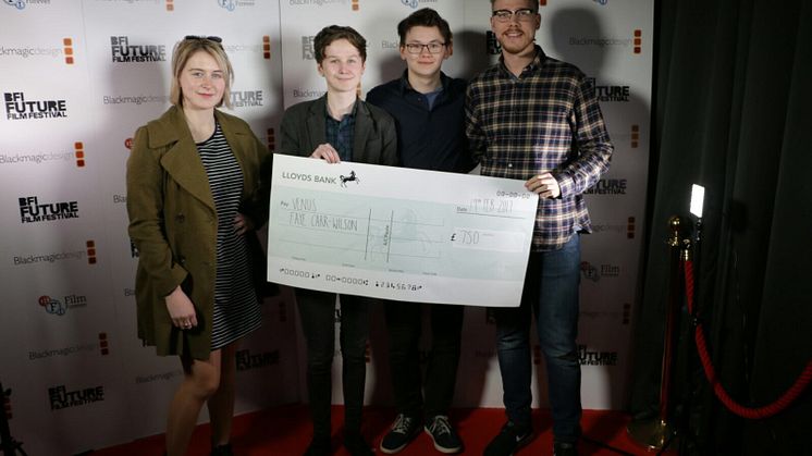 From l-r: Northumbria University graduates Magenta Sharp, Faye Carr-Wilson, Jordan Chang and Richard Hewitson