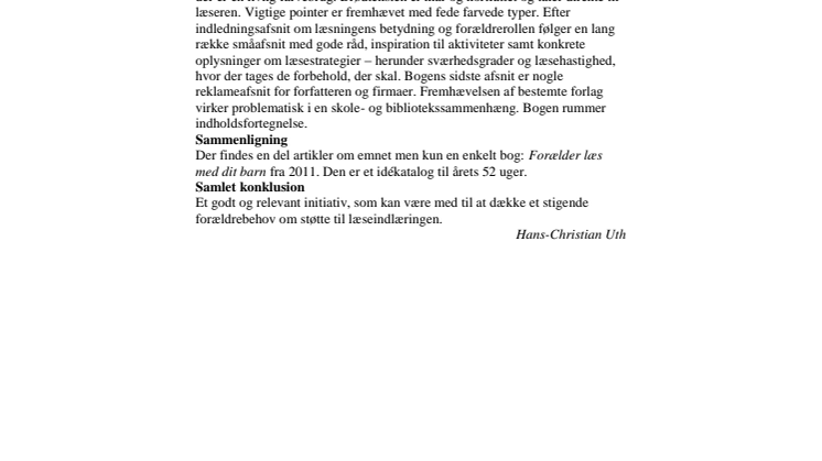 Lektørudtalelse på LÆSEHYGGE