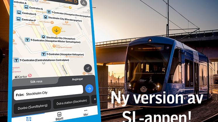 Lättare att orientera sig när SL-appen byter look