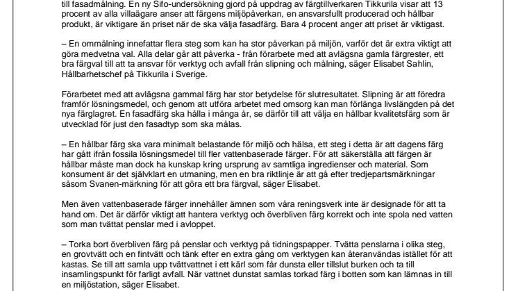 Måla grönt – så säkrar du en miljövänlig fasadmålning