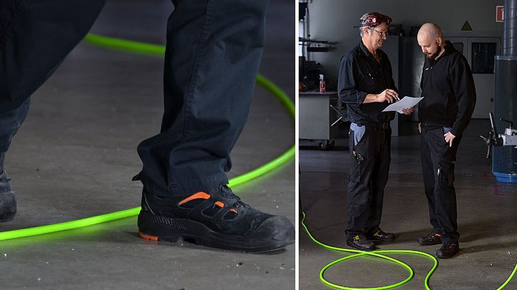 Bromsad inrullning och en stoppboll utformad för att förhindra olyckor är redan standardfunktioner på våra populära slangvindor. Våra slangvindor finns nu med en ny säkerhetsfunktion: Självlysande slang.