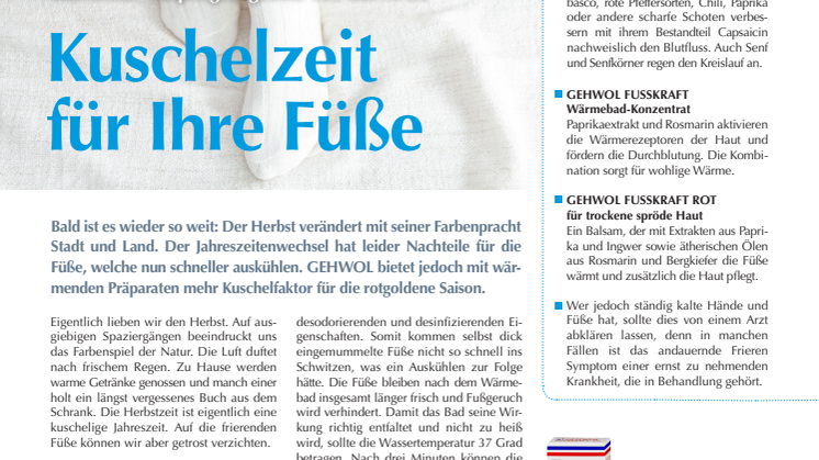 Kuschelzeit für Ihre Füße: Wärmende Fußpflegeangebote von GEHWOL