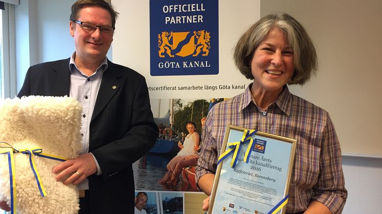 Kaffeteriet i Borensberg har utsetts till Årets Längs Göta kanalföretag