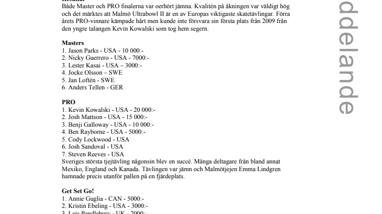 Malmö Ultrabowl II resultat och rapport