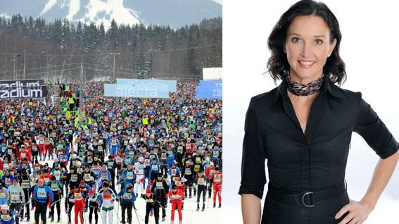 SVT Väders Pia Hultgren på plats i Mora hela veckan för att ge Vasaloppsprognoser