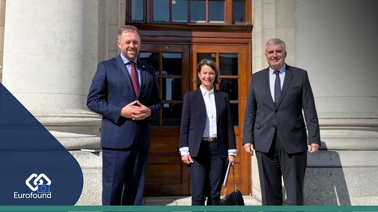 Left to right: Thomas Byrne T.D., Maria Jepsen, and Ivailo Kalfin. Photo © Eurofound 2021, Mary McCaughey