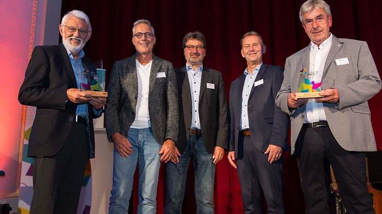 Stolz und Freude (v. l.): Preisträger Paul Kramer, Fürsprecher Dirk Brassel, Stadtmuseum Brakel, Jurymitglied Bertram Schulte, Jürgen Noch, Geschäftsführer WW, und Bürgermeister Herrmann Temme.