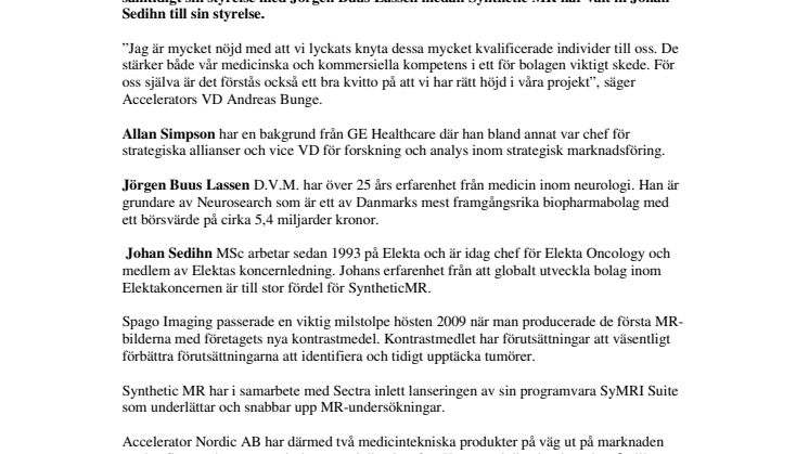 Accelerator rekryterar nyckelpersoner