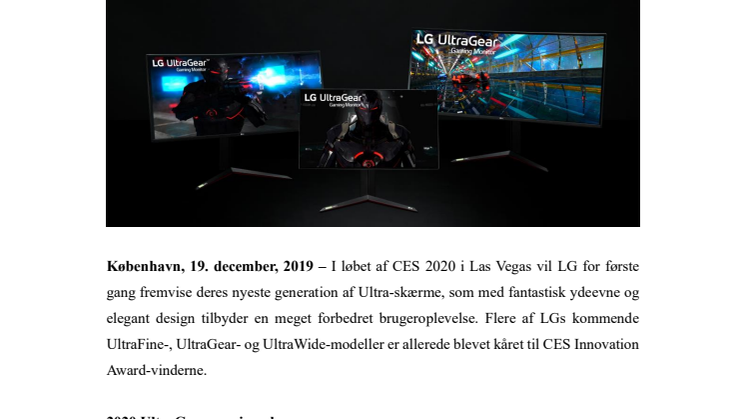 LGs nye 2020-skærme - det perfekte valg for både gamere og professionelle brugere