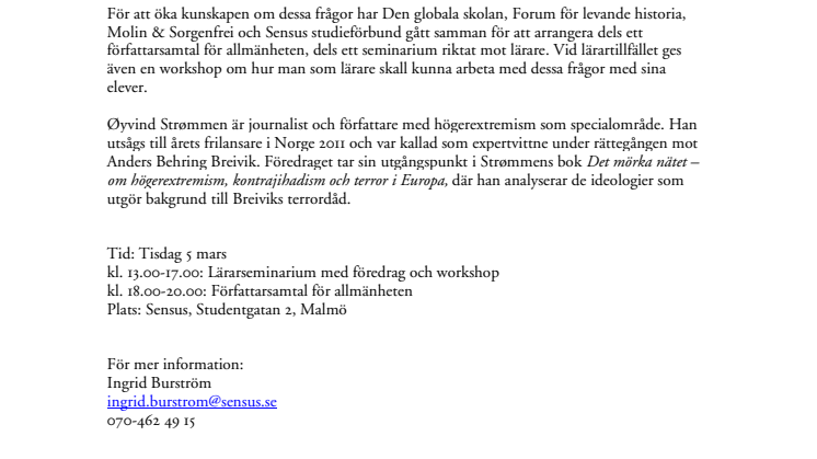 Författarsamtal: Det mörka nätet – om högerextremism, kontrajihadism och terror i Europa