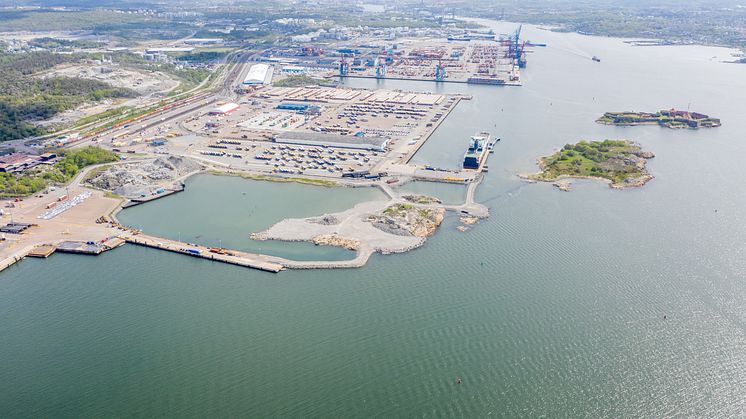 New terminal in Arendal (Port of Gothenburg), construction area, May 2020.