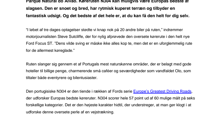 Europas mest oversete rute – portugisiske bjergveje i Ford Focus ST