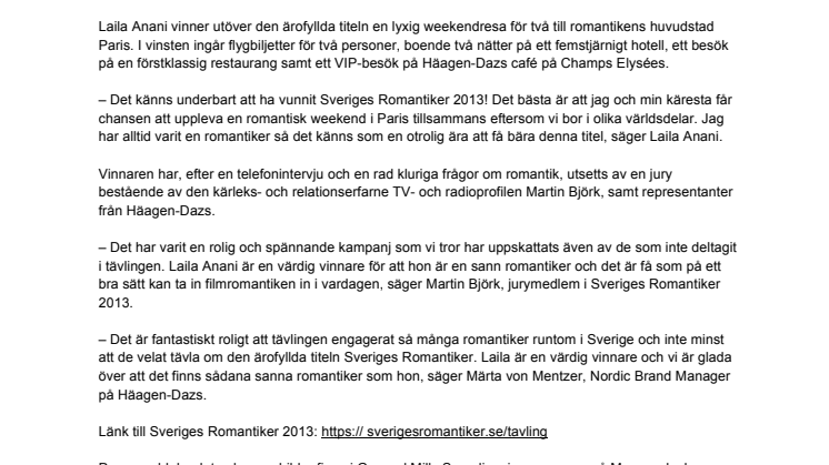 Sveriges mest romantiska person är utsedd