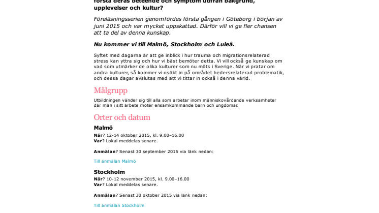 Succé i repris: Migrationsdagar x3