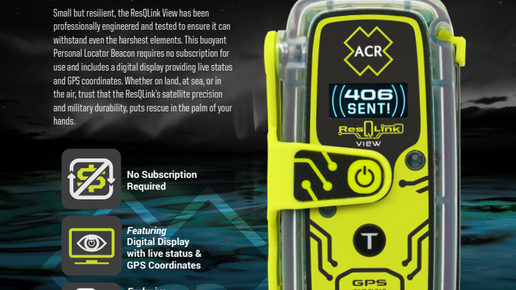 ACR Electronics ResQLink View PLB - Spec Sheet