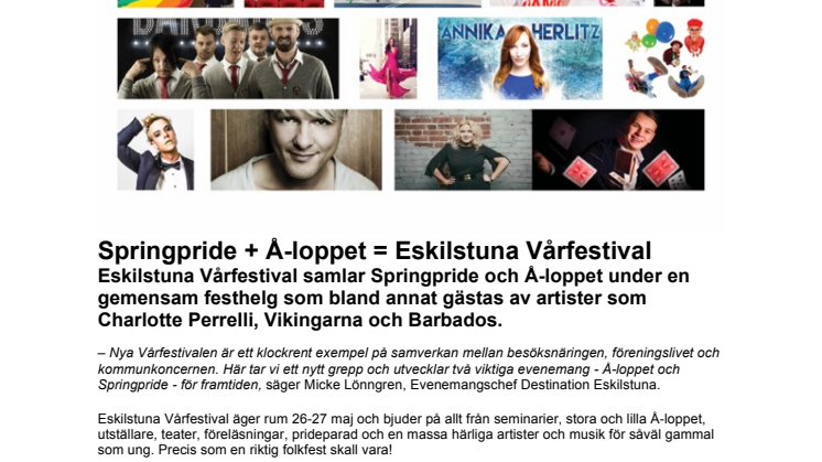 Premiär för Eskilstuna Vårfestival 26-27 maj 2017