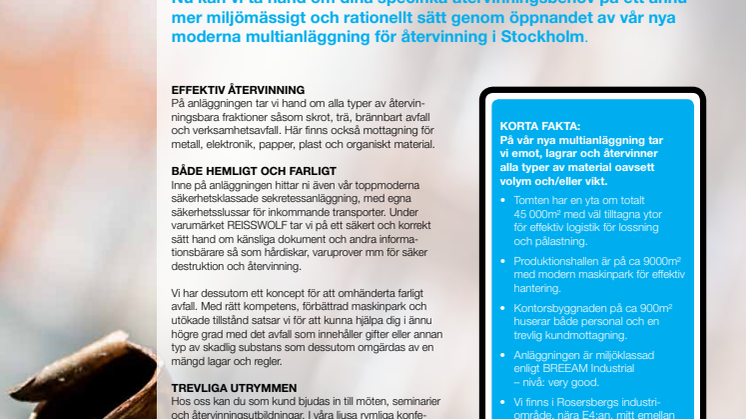 Sveriges modernaste återvinningsanläggning