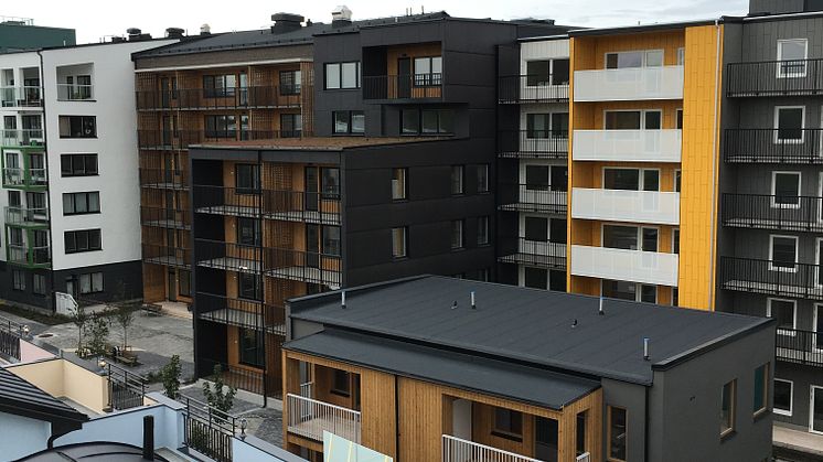 En del av bebyggelsen i Vallastaden