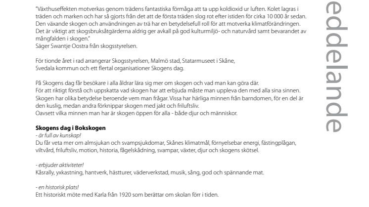 Skogens Dag i Torups rekreationsområde
