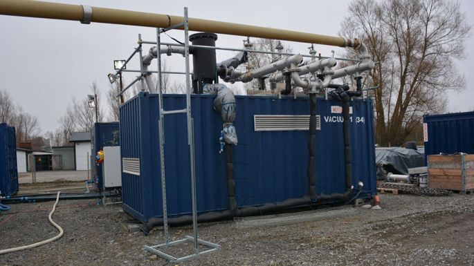 Reningsanläggningen monteras nu ner efter en lyckad sanering.