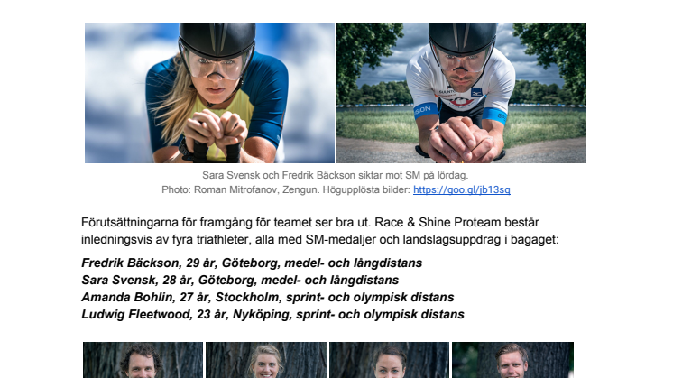 Hetluften direkt för nya svenska proffsteamet i  triathlon - Race & Shine Proteam