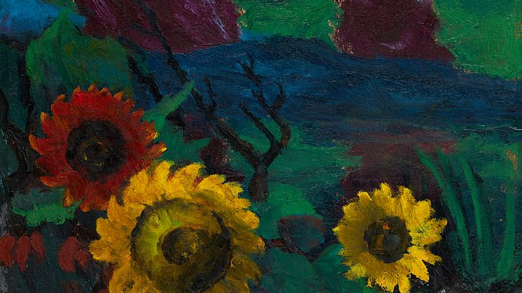 Emil Nolde, Sonnenblumen – Abend I, 1944, olja på duk, 73,5 x 88 cm. ©Nolde Stiftung Seebüll..jpg