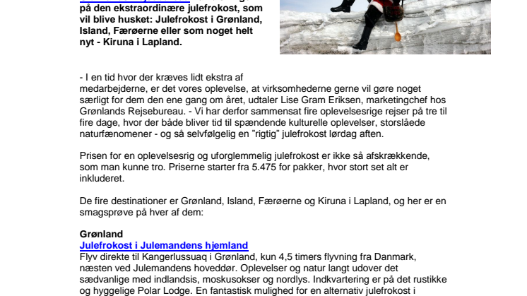 Julefrokost i Julemandens hjemland