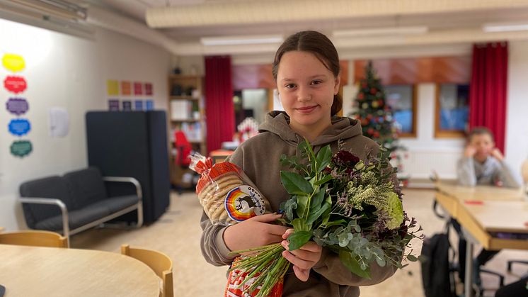 Bella Isaksson i klass 4B, Parkskolan i Älvsbyn.