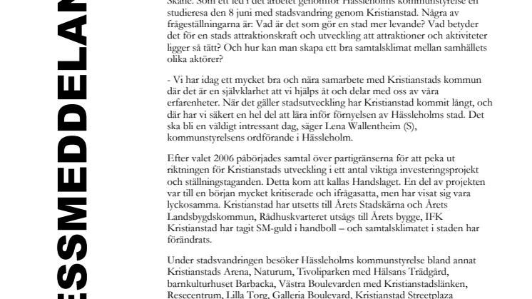 Hässleholm gör studieresa till Kristianstad
