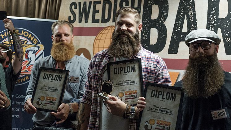 David Eriksson från Sundbyberg korades till "Best Styled Beard 2017" på World Beard Day i Stockholm!
