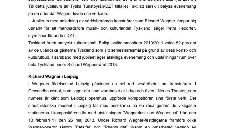 Richard Wagners 200-årsdag uppmärksammas i reselandet Tyskland