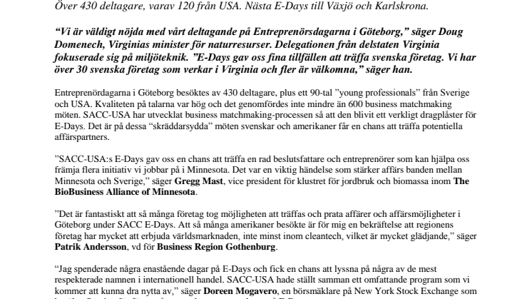 Idéer och människor möttes på Entreprenörsdagarna i Göteborg