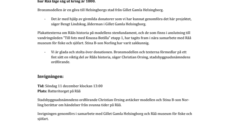 Pressinbjudan: Så här såg det ut på Råå år 1800