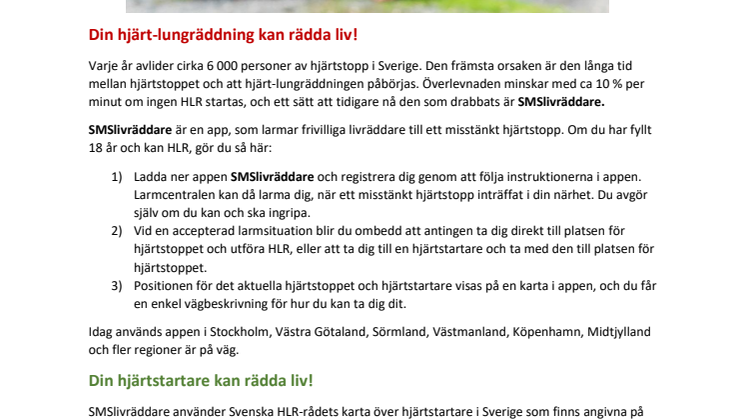 Din hjärt-lungräddning kan rädda liv!