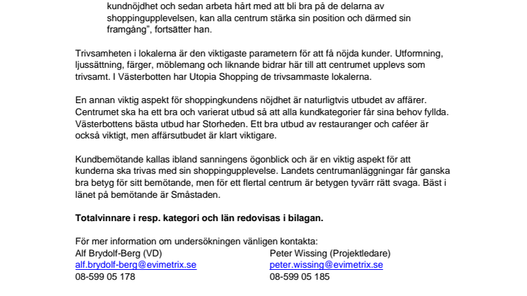 Vad tycker shoppingkunderna i Västerbottens län