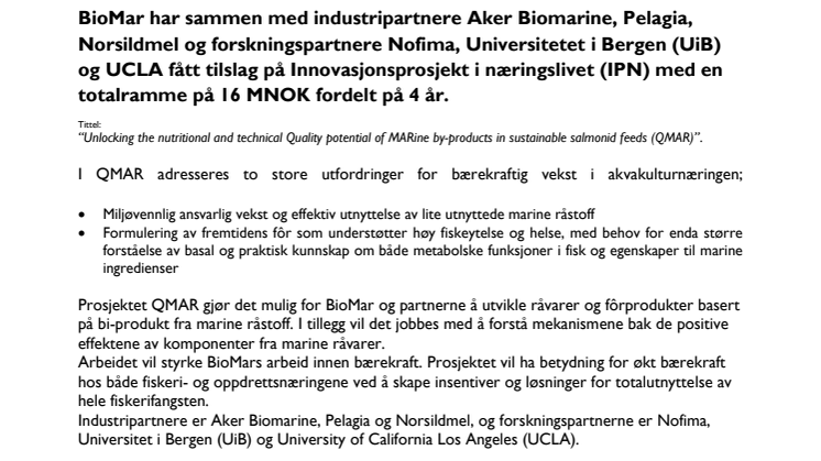 16 millioner til innovasjonsprosjekt  for økt bærekraft 