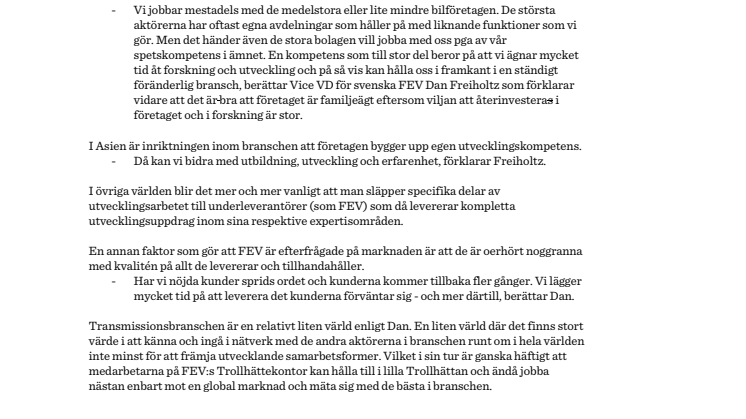 FEV – växer och frodas på Innovatum