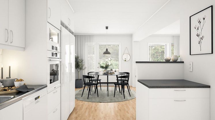 Brf Sundby Äng - 3D-bild av kök/matrum