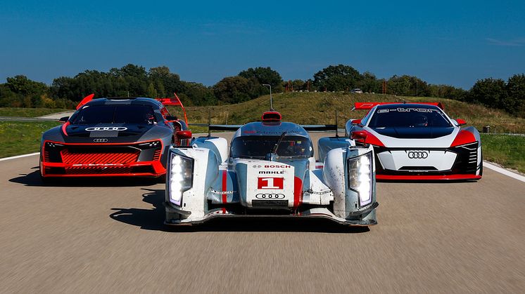 Audi S1 e-tron quattro Hoonitron, Audi R18 e-tron quattro, Audi e-tron Vision Gran Turismo