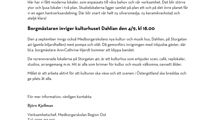 Öppet hus i Medborgarskolans nya lokaler på Mjärdevi. Lördag den 30/8, kl. 11-14! 