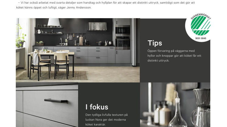 Nytt Svanenmärkt kök med modernt uttryck
