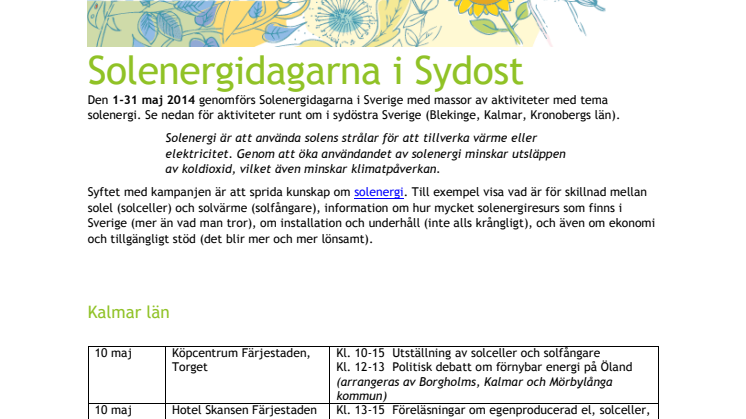 Solenergidagarna i Sydost