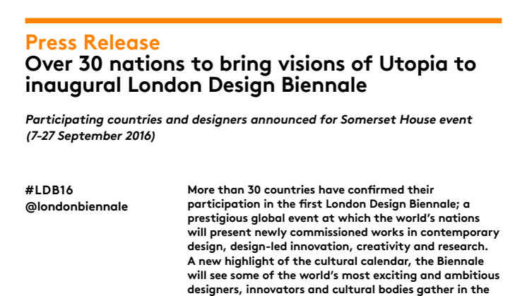 London Design Biennale Press Release 22 March 